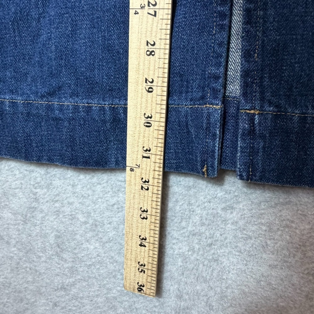 J.Crew Denim Midi Skirt 27 Dark Wash Front Slit Pencil Straight Stretch Cotton - Picture 10 of 10